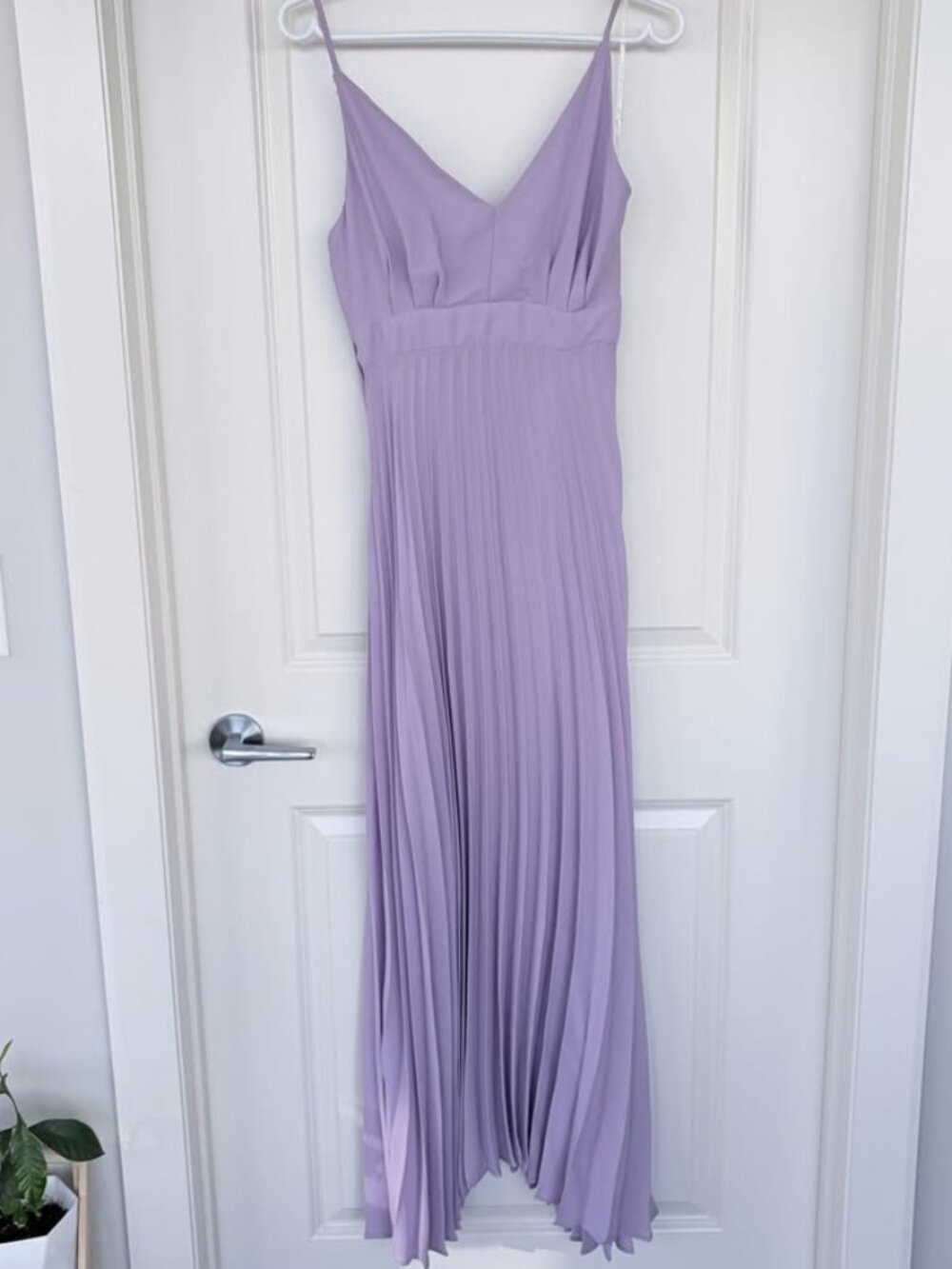 Flowy pastel purple pleated maxi dress lavender skirt